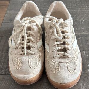 Madden Girl Tan and White Sneakers